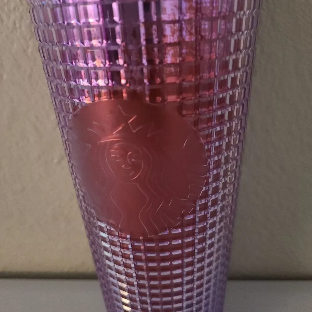 starbucks 2021 summer purple and red grid kaleidoscope 24 oz venti cold tumbler